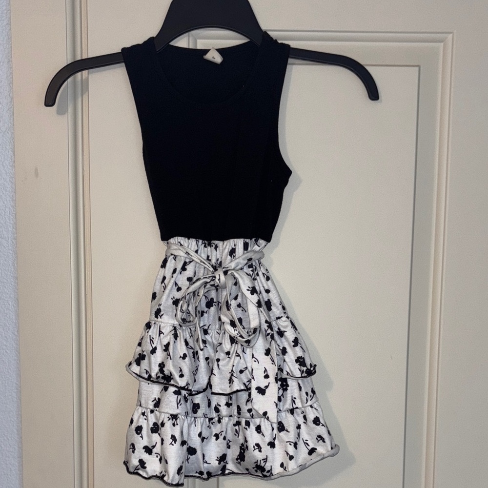 SHEIN Black and White layered ruffle  Dress 5